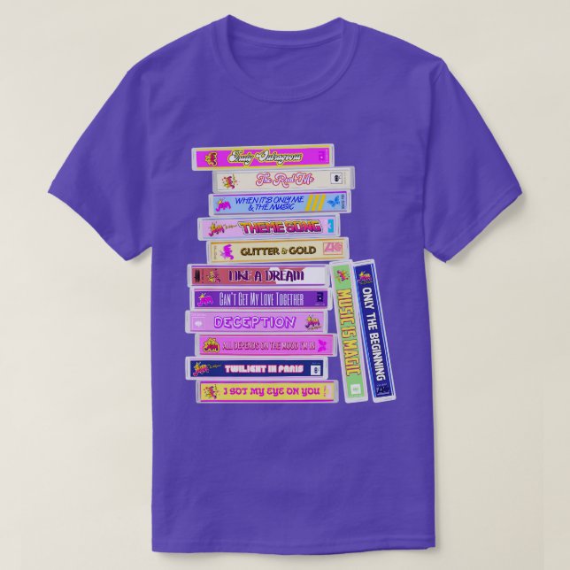 Jem and the Holograms Songs Cassettes T-Shirt (Design Front)