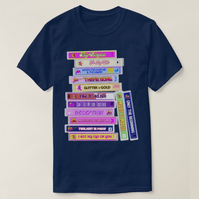 Jem and the Holograms Songs Cassettes T-Shirt (Design Front)