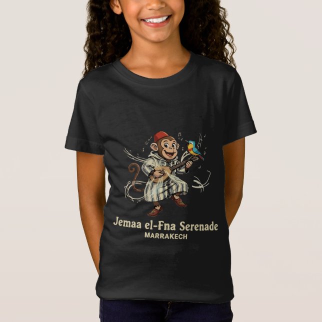  Jemaa el-Fna Serenade Marrakech Monkey & Bird  T-Shirt (Front)