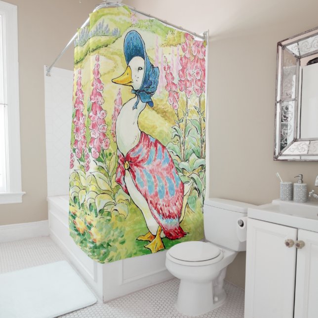 “Jemima Puddle Duck” by Beatrix Potter Shower Curtain (In Situ)