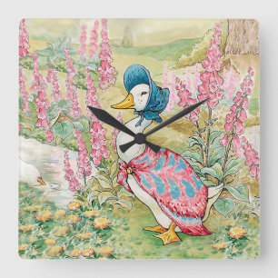 Jemima Puddle Duck by the Lake   Square Wall Clock