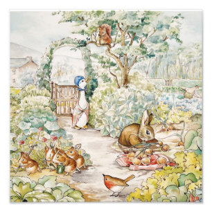 Jemima Puddle Duck in Mr Mc Gregor's Garden Photo Print