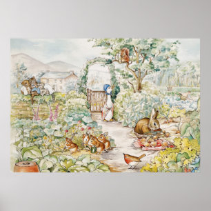 Jemima Puddle Duck in Mr Mc Gregor's Garden Poster