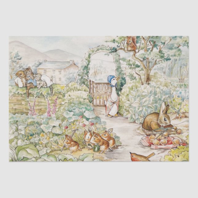 Jemima Puddle Duck in Mr Mc Gregor's Garden Tissue Paper (Front)