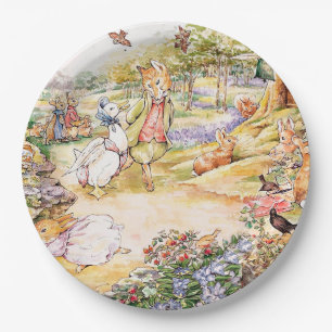 Jemima Puddle Duck taking a walk with Mr. Fox     Paper Plate