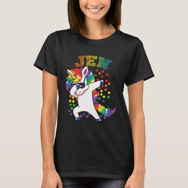 Jen Dabbing Unicorn T-Shirt (Front)
