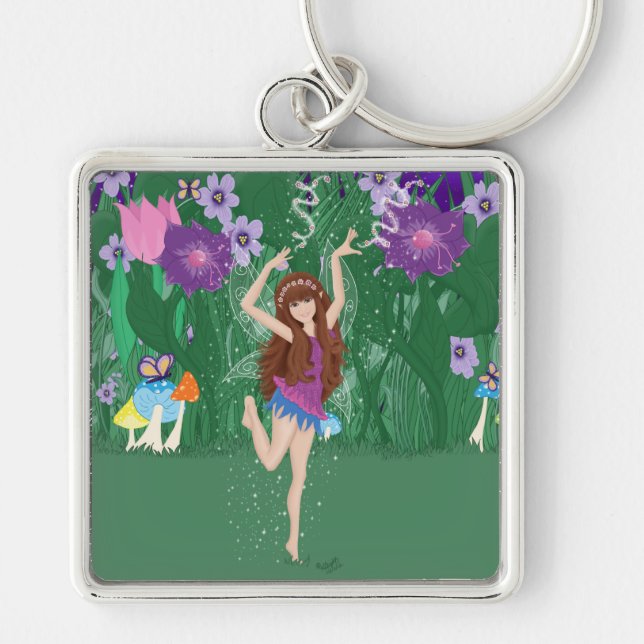 Jen the Dancing Flower Fairy Key Ring (Front)