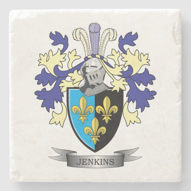 Jenkins Coat of Arms Stone Coaster (Front)