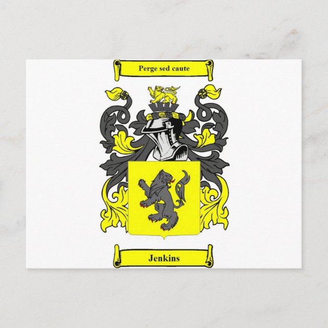 Jenkins (English) Coat of Arms Postcard (Front)