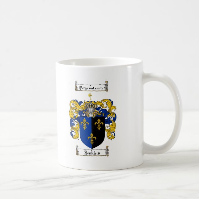JENKINS FAMILY CREST -  JENKINS COAT OF ARMS COFFEE MUG (Right)