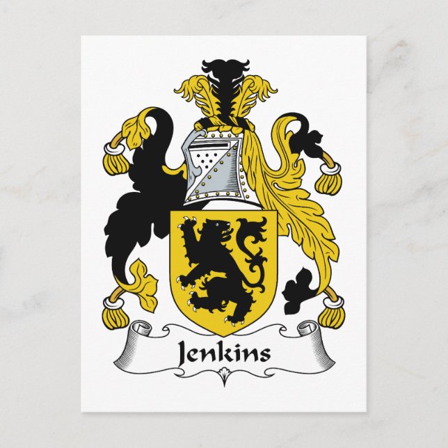 Jenkins Family Crest Postcard (Front)
