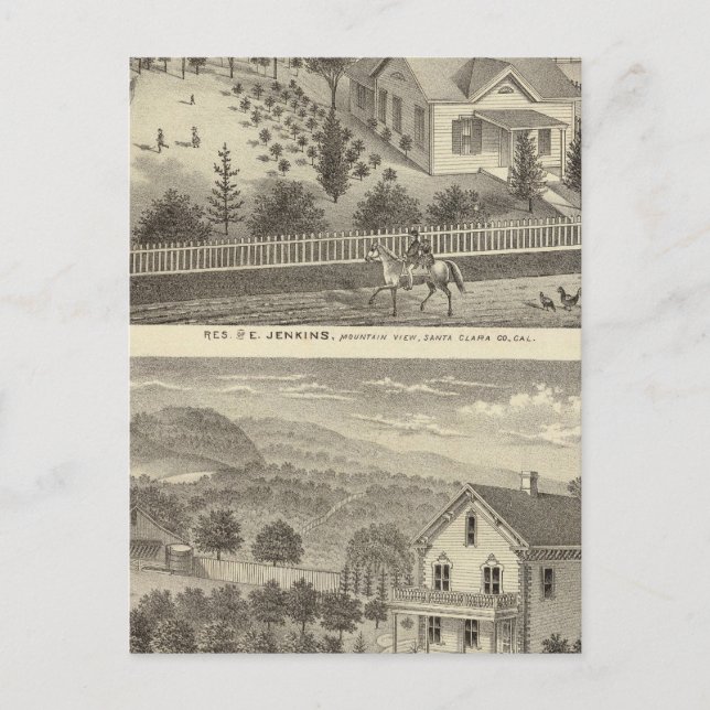 Jenkins, Snyder residences Postcard (Front)