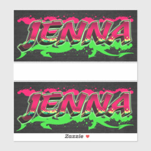Jenna First Name Graffiti Sticker