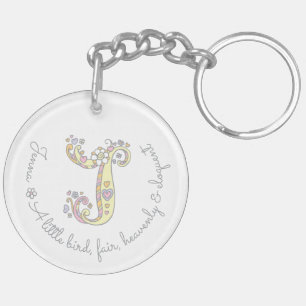 Jenna monogram letter J name and meaning keyring