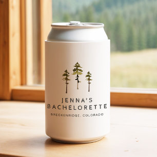 JENNA Pine Tree Camp Mountain Bachelorette Can Cooler