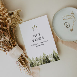 JENNA Rustic Pines Her Wedding Vow Book Card