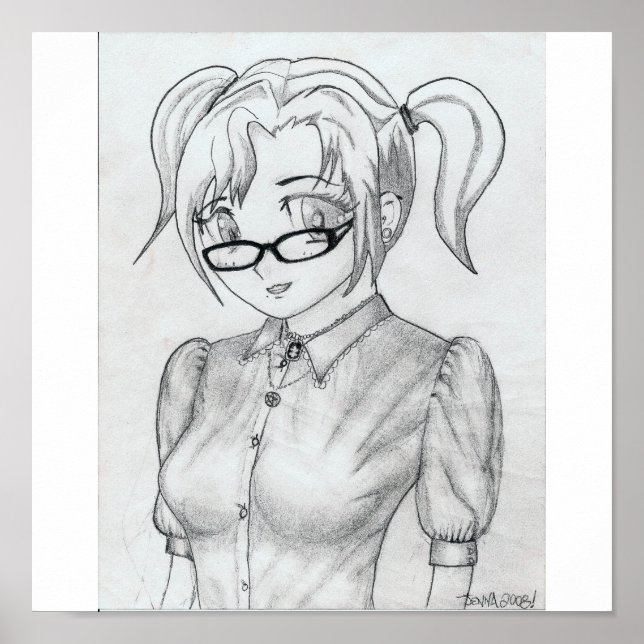 Jenna's anime sketch poster (Front)