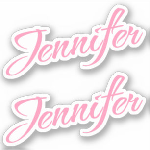 Jennifer Decorative Name in Pink x2 Sticker
