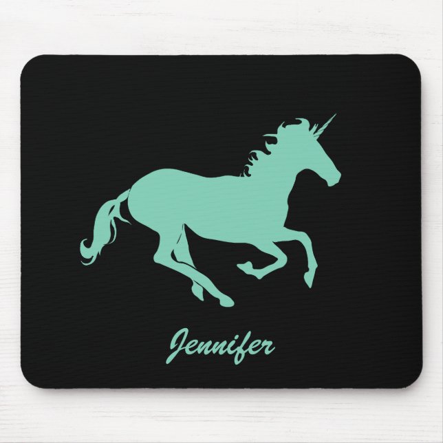 Jennifer_Green Unicorn Change Colour Mouse Mat (Front)
