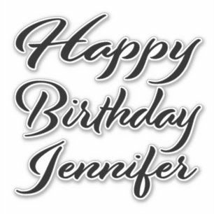 Jennifer Name First Name black Sticker Birthday