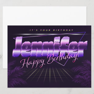 Jennifer Name First Name purla retro Card Birthday