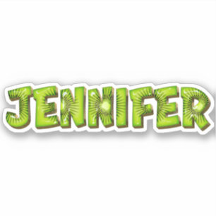 Jennifer Name Kiwi Design Sticker