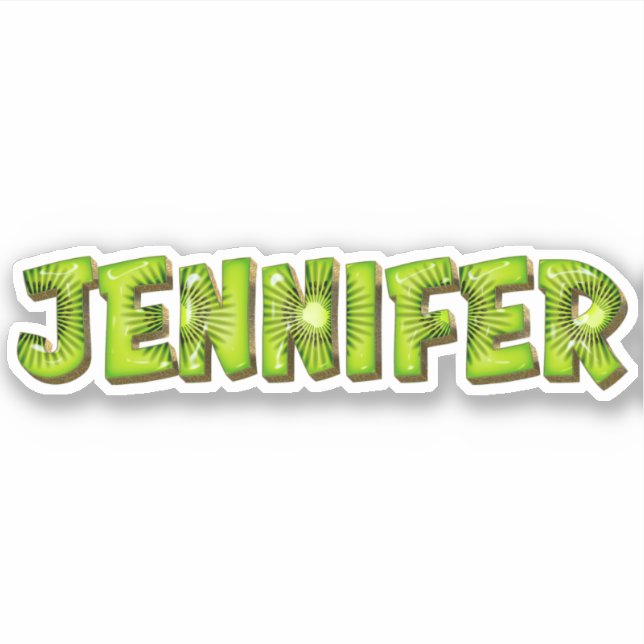 Jennifer Name Kiwi Design Sticker (Front)