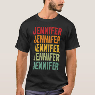 Jennifer Rainbow Repetition Of Jennifer Name Text T-Shirt