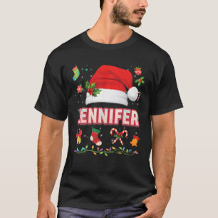 Jennifer Santa Claus Hat Family Merry Christmas Xm T-Shirt