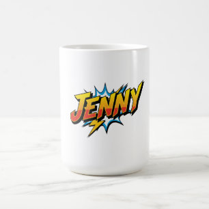 Jenny Comic Pop Art Heart Name Coffee Mug