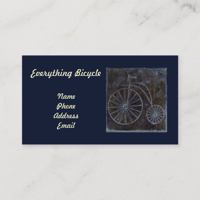 Jenny-Farthing Bicycle Wall Tile Business Card (Front)