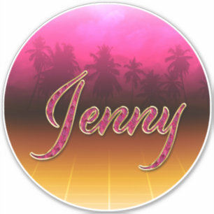 Jenny First Name golden pink sticker
