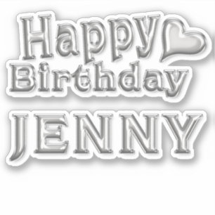 Jenny Happy Birthday silver Sticker