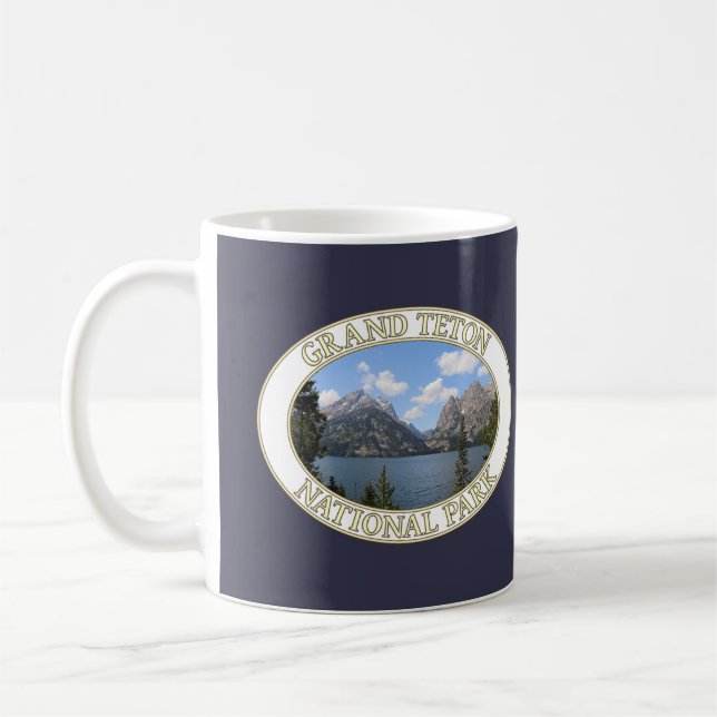 Jenny Lake at Grand Teton National Park in Wyoming Coffee Mug (Left)