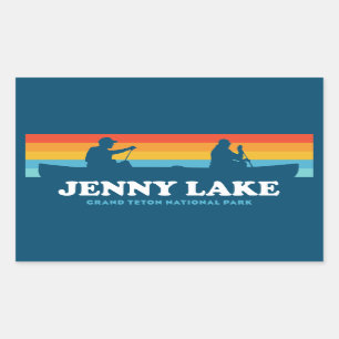 Jenny Lake Grand Teton National Park Canoe Rectangular Sticker
