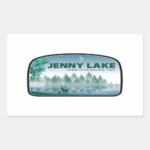 Jenny Lake Grand Teton National Park Deer Rectangular Sticker