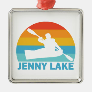 Jenny Lake Grand Teton National Park Kayak Metal Tree Decoration