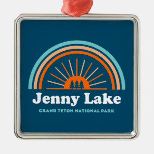 Jenny Lake Grand Teton National Park Rainbow Metal Tree Decoration