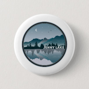 Jenny Lake Grand Teton National Park Reflection 6 Cm Round Badge