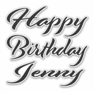 Jenny Name First Name black Sticker Birthday