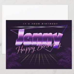 Jenny Name First name lila retro card Birthday