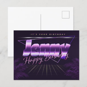 Jenny Name Vorname lila Postkarte Geburtstag Postcard