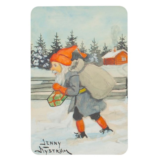 Jenny Nystrom - Christmas old Swedish illustration Magnet (Vertical)
