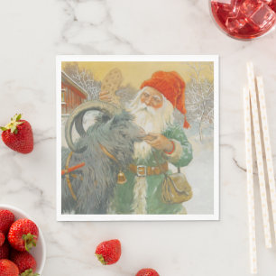 Jenny Nystrom - The Sled Goat - Christmas Napkin