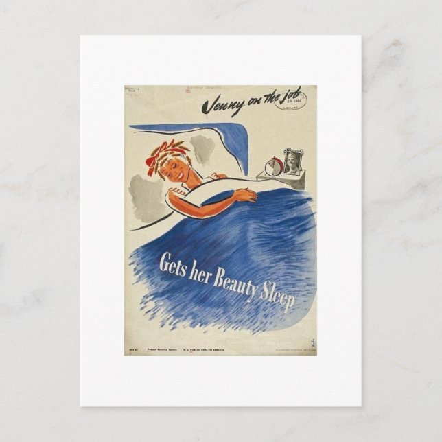 Jenny on the Job Gets Her Beauty Sleep Postcard (Front)