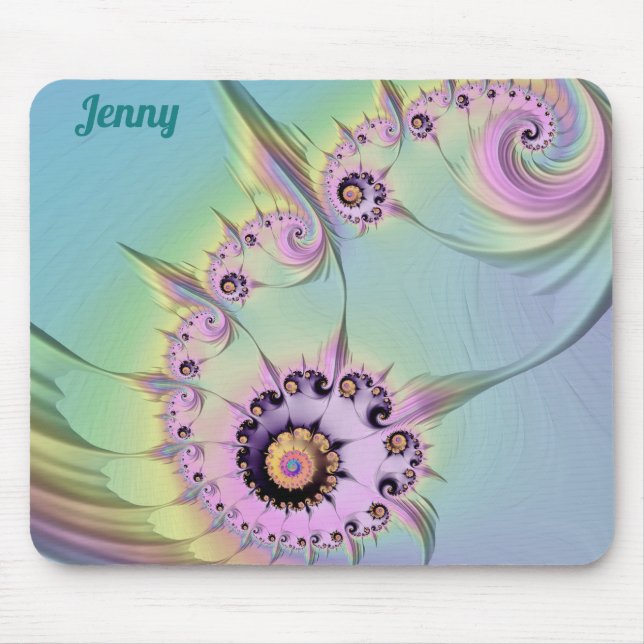 ~JENNY~ Personalised 3D Pastel Fractal Design ~ Mouse Mat (Front)