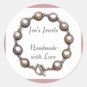 Jen's Jewels Handmade with Love Classic Round Sticker