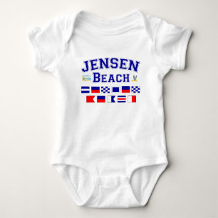 Jensen Beach, FL - Nautical Flag Spelling Baby Bodysuit