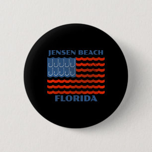 Jensen Beach Florida Vintage Fishing American Flag 6 Cm Round Badge