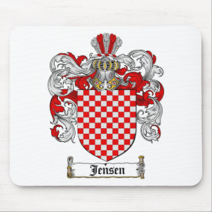 JENSEN FAMILY CREST -  JENSEN COAT OF ARMS MOUSE MAT